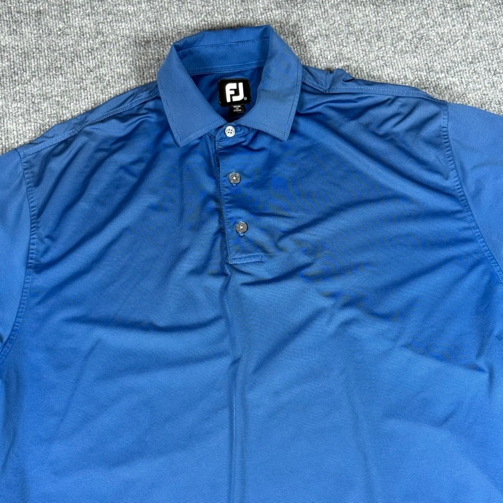Footjoy Polo Shirt Royal Blue Mens XL Short Sleeve Golf Embroidered Activewear
